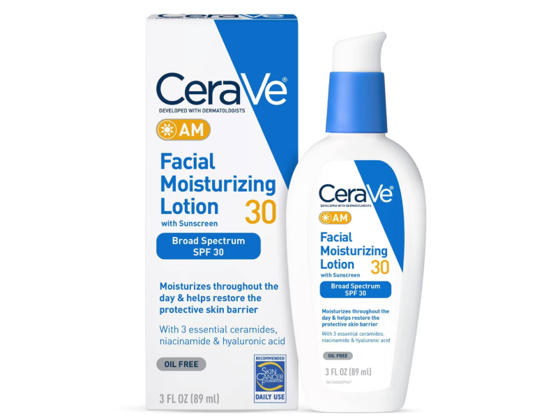 CeraVe Facial Moisturizing Sunscreen Lotion, SPF 30, 3 oz/89 mL