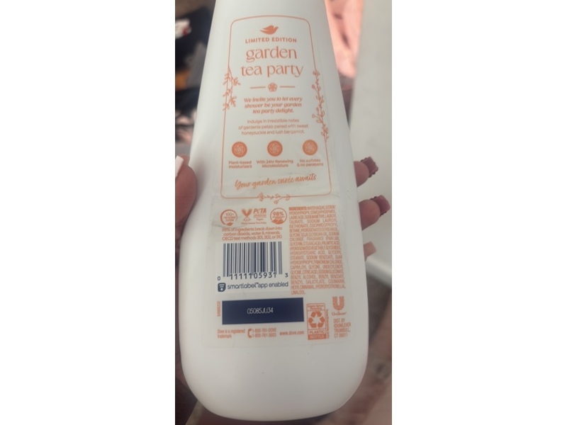 Dove Garden Tea Party Nourishing Body Wash, 20 fl oz