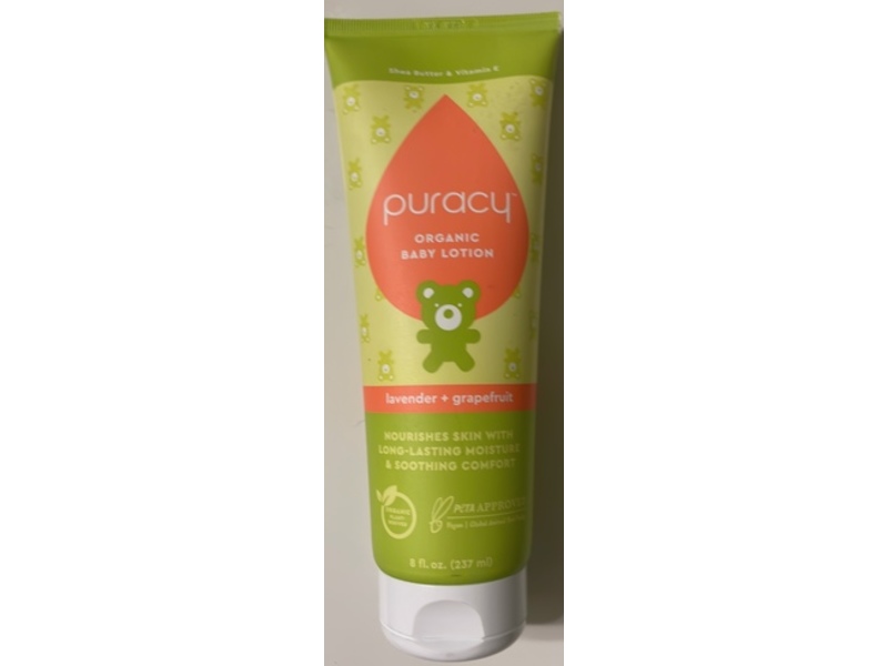 Puracy Organic Baby Lotion, Lavender + Grapefruit, 8 fl oz/237 mL