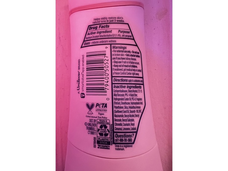 Dove Even Tone Antiperspirant Deodorant, Niacinamide + Shea Butter & Vanilla, 2.6 oz/74 g, Pack Of 3