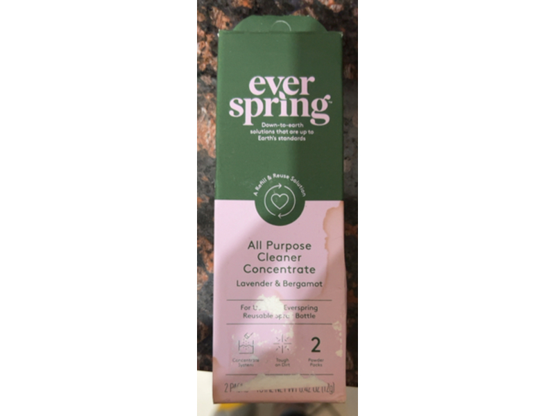 Everspring All Purpose Cleaner Concentrate, Lavender & Bergamot, 0.42 oz/12 g, Pack Of 2