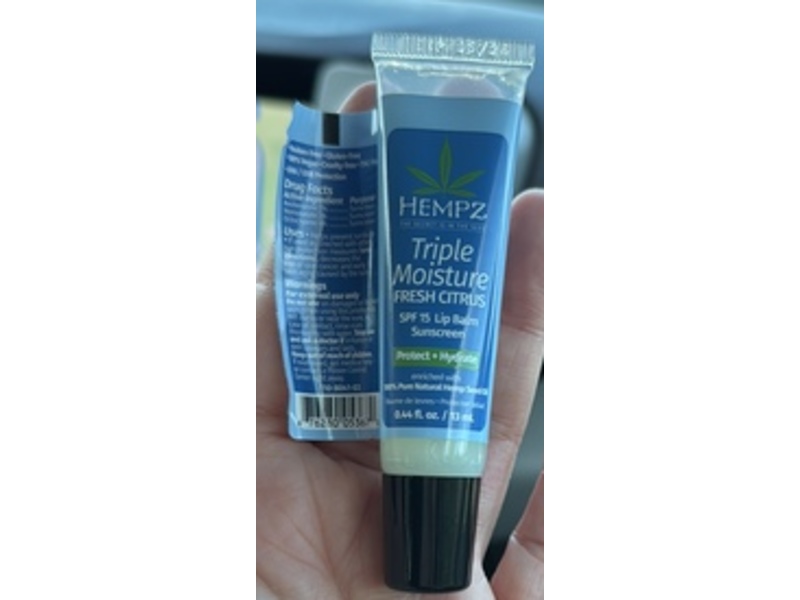 Hempz Triple Moisture Lip Balm, SPF 15, Fresh Citrus, 0.44 fl oz/13 mL