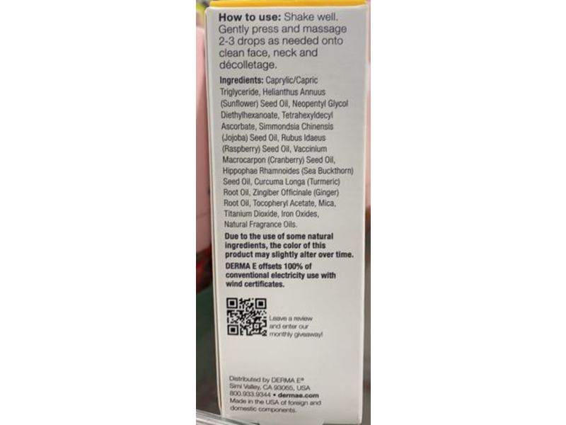 Derma-E Vitamin C Glow Face Oil, 1 fl oz/30 mL