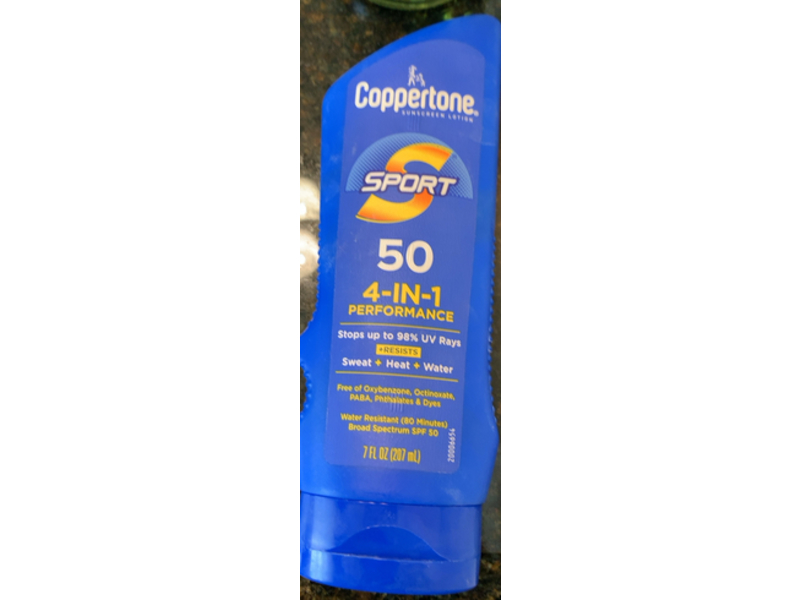 Coppertone Sport 4-In-1 Sunscreen Lotion, SPF 50, 8.75 fl oz/259 mL