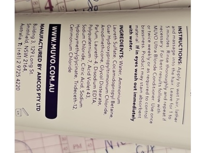 Muvo Ultra Blonde Shampoo, 6.76 fl oz/200 mL