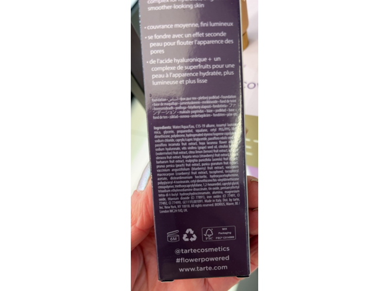 Tarte Maracuja Juicy Glow Foundation, 35N Medium Neutral, 1 fl oz/30 mL