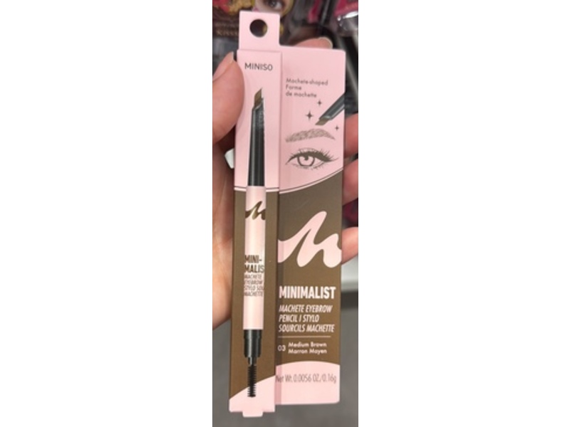 Miniso Minimalist Machete Eyebrow Pencil, 03 Medium Brown, 0.0056 oz/0.16 g