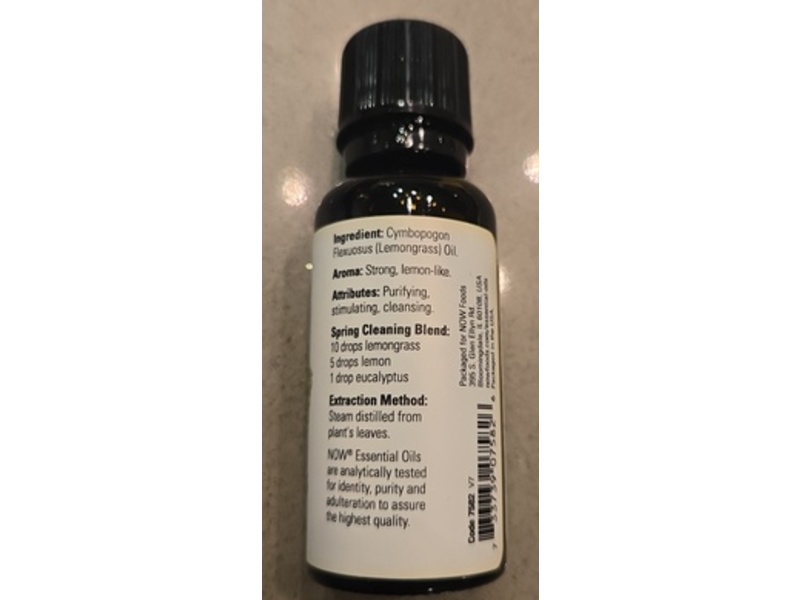 Now Foods Essential Oil, Lemongrass, 1 fl oz/30 mL