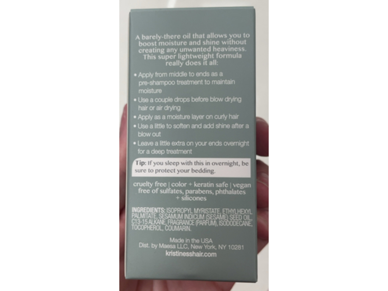 Kristin Ess Subtle Shine Softening Oil, 1.69 fl oz/50 mL