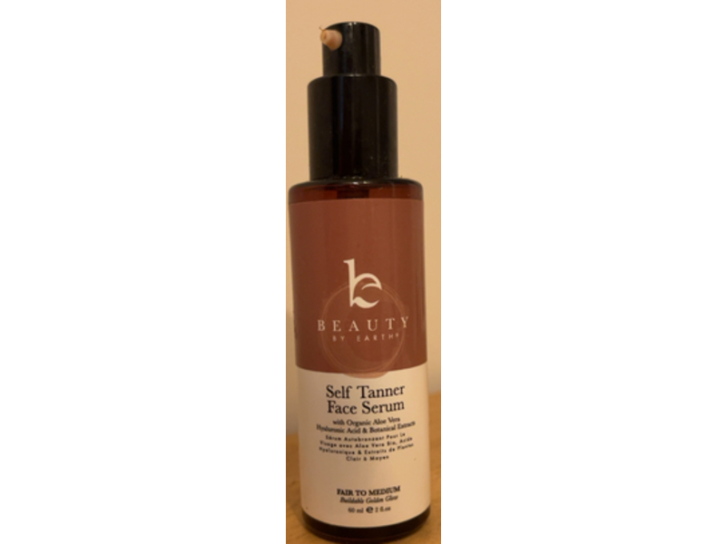 Beauty By Earth Self Tanner Face Serum, Fair To Medium, 2 fl oz/60 mL