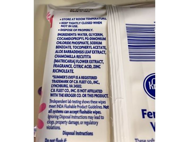 Kroger Feminine Wipes, Floral Rain Scent, 32 Counts