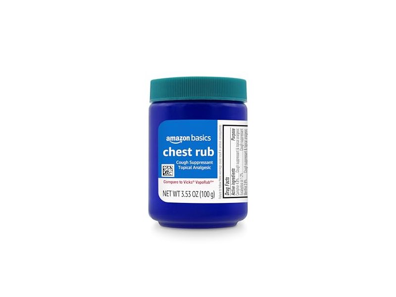 Amazon Basics Chest Rub Cough Suppressant, 3.53 oz/100 g