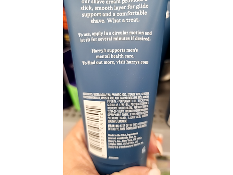 Harry's Shave Cream, Aloe & Eucalyptus, 6.0 fl oz/177 mL, Pack Of 2