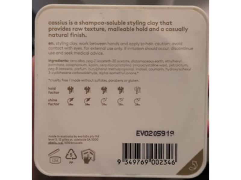 Evo Cassius Styling Clay, 3.1 oz/90 g