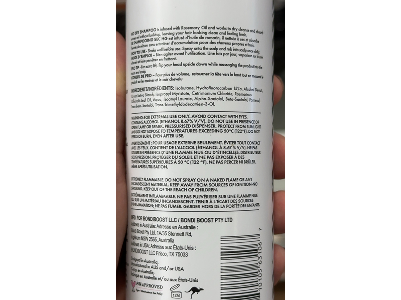 Bondi Boost HG Dry Shampoo, Rosemary Oil, 3.95 oz/112 g