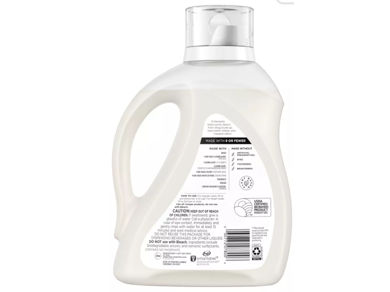 9 Elements Laundry Detergent, Lavender, 92 fl oz/2.72 L