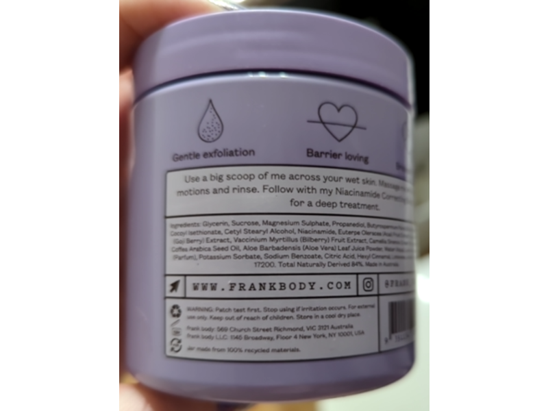 Frank Body Body Scrub, Niacinamide, 8.82 oz/250 g