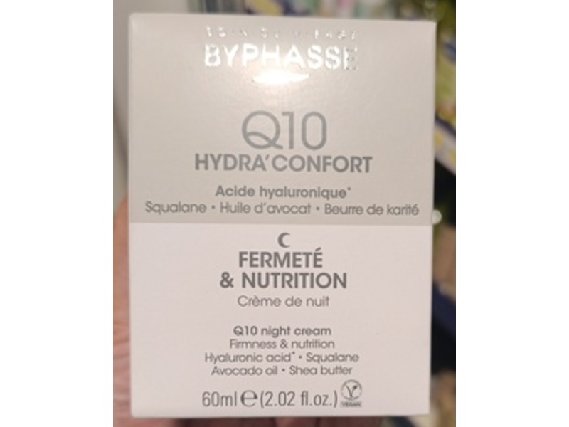 Byphasse Q10 Night Cream, Hyaluronic Acid, Squalane, Avocado Oil & Shea Butter, 2.02 fl oz/60 mL