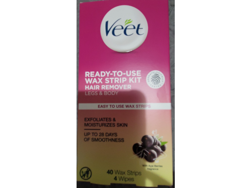 Veet Ready-To-Use Hair Remover, 40 Count, 4 Wipes