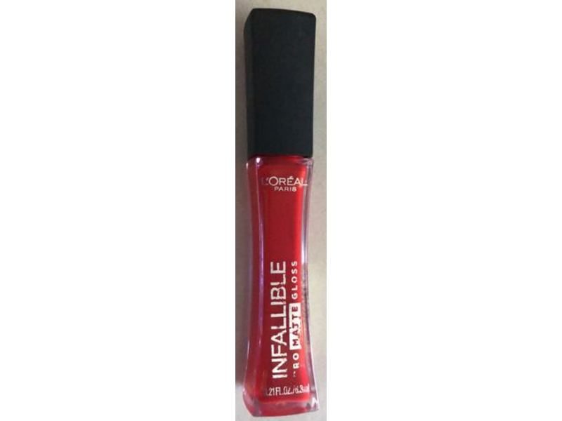 L'Oreal Paris Infallible Lip Pro Matte Gloss, Shanghai Scarlet, 0.21 fl oz/0.3 mL
