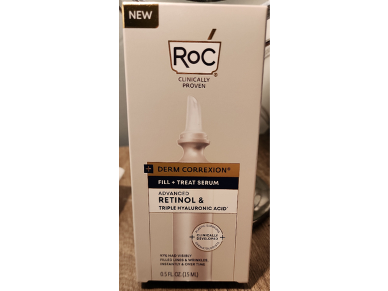 Roc Derm Correxion Fill + Treat Serum, Advanced Retinol & Triple Hyaluronic Acid, 0.5 fl oz/15 mL