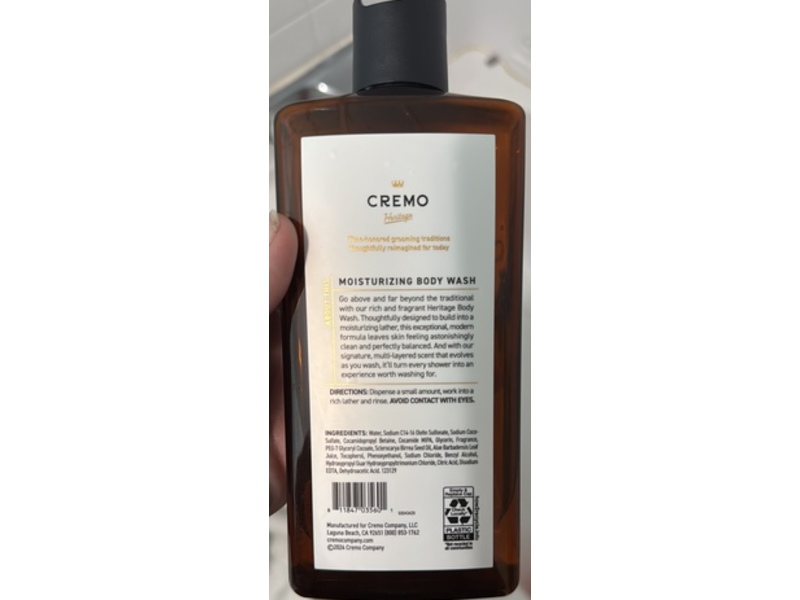 Cremo Body Wash, Spiced Wash, 16 fl oz/473 mL