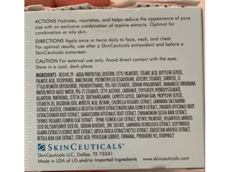 Skinceuticals Lightweight Pore-Minimizing Moisturizer, Normal Or Oily Skin, Daily Moisture, 2 fl oz/60 mL