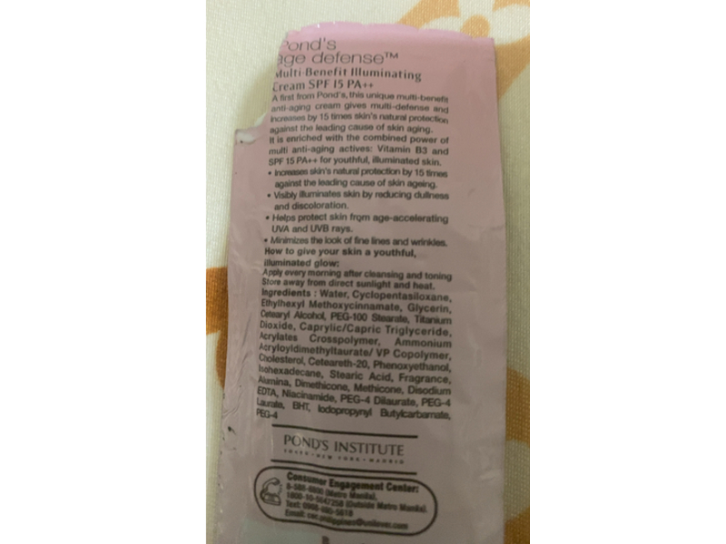 Pond's Age Defense Multi - Benefit Illuminating Cream, SPF 15 PA++, 10 mL