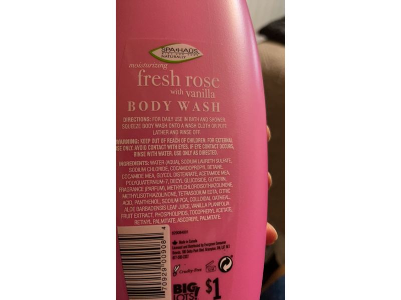 Spa-Haus Moisturizing Fresh Rose Body Wash, Vanilla, 16 fl oz/473 mL