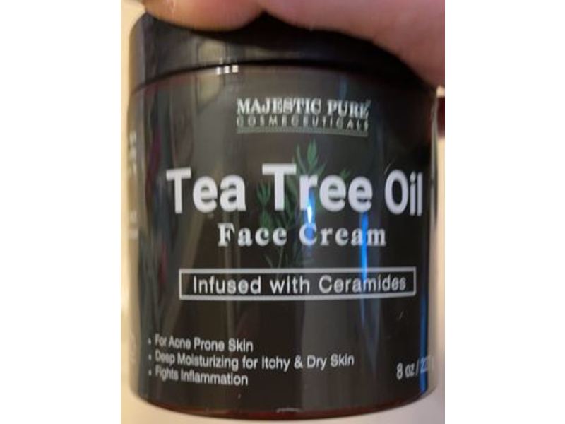 Majestic Pure Tea Tree Oil Face Cream, Ceramides, 8 oz/227 g
