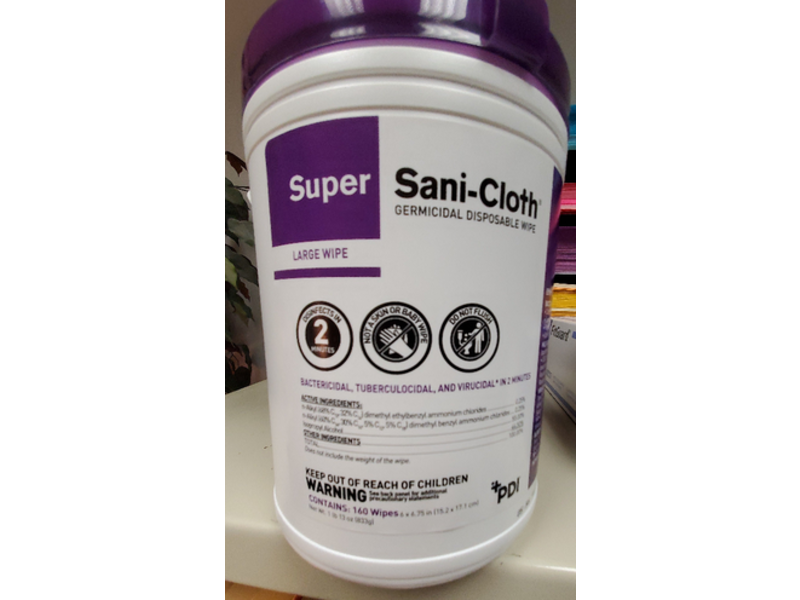 PDI Super Sani-Cloth Germicidal Disposable Wipe, 160 Count