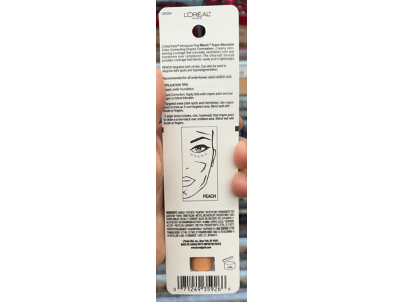 L'Oreal Paris True Match Correcting Concealer, 402 Peach Neutral, 0.1 oz/2.8 g