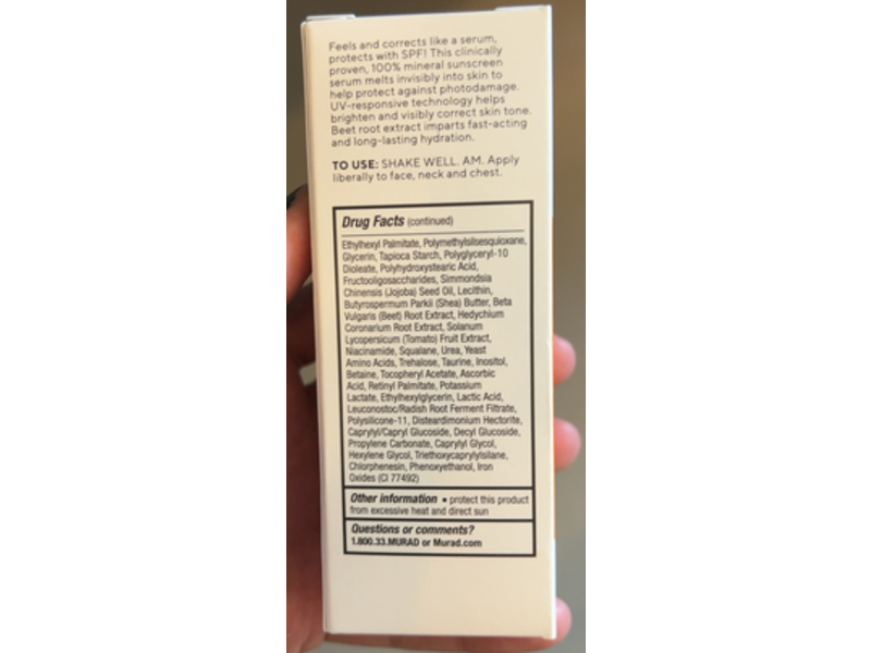 Murad Correct & Protect Mineral Sunscreen Serum, SPF 45, PA++++, 1 fl oz/30 mL