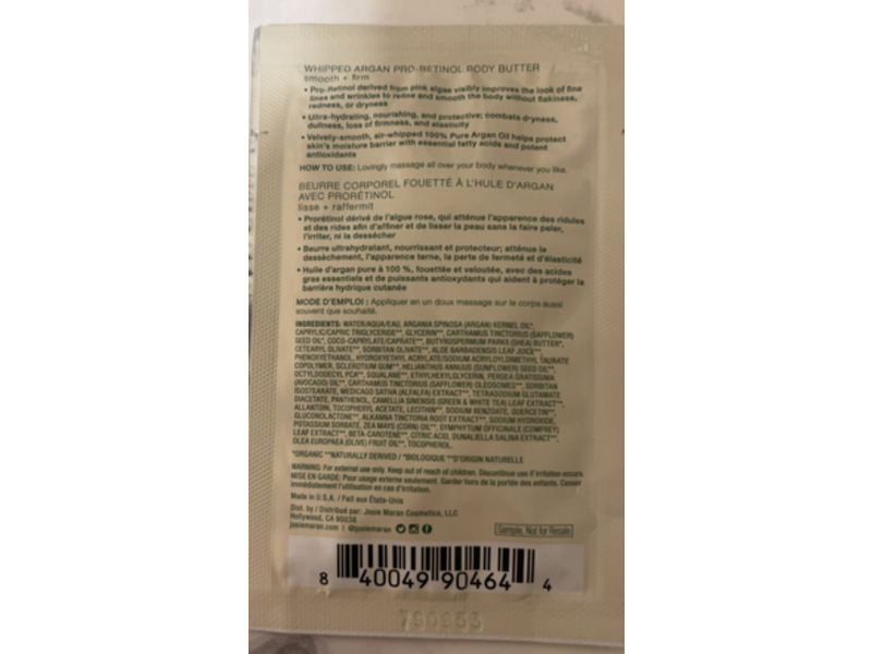 Josie Maran Pro-Retinol Body Butter, 0.34 fl oz/10 mL