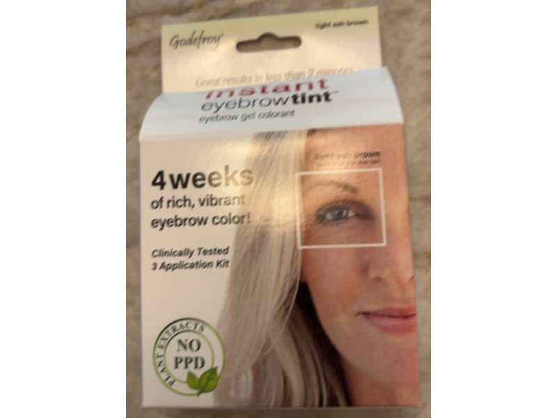 Godefroy Instant Eyebrow Tint Kit, Light Ash Brown, 3 Application