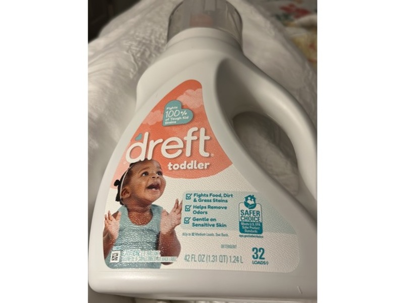 Dreft Toddler Liquid Laundry Detergent, 32 loads, 42 fl oz/1.24 L