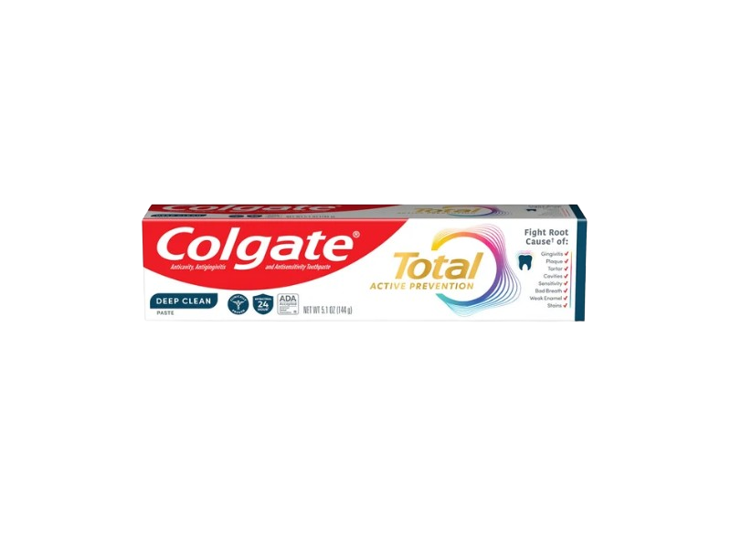 Colgate Total Active Prevention Paste, Deep Clean, 5.1 oz/144 g, Pack Of 3