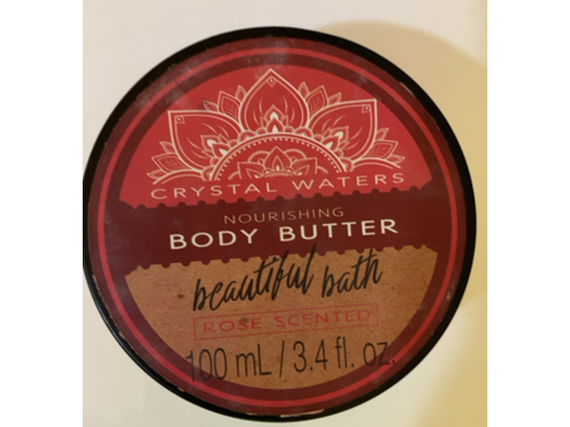 Crystal Waters-Nourishing Body Butter, Rose Scent, 3.4 fl oz/100 mL