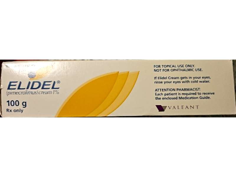 Elidel (Pimecrolimus) Cream 1%, 100 g, Valeant (Bausch Health US), (Rx)