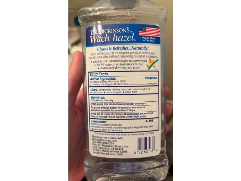 T.N. Dickinson's Witch Hazel Face & Body Astringents, 16 fl oz/473 mL