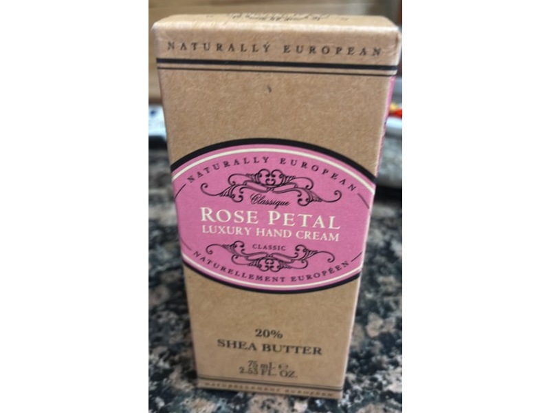 Naturally European Hand Cream, Rose Petal 20% Shea Butter, 2.53 fl oz/75 mL