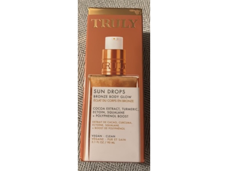 Truly Sun Drops Bronze Body Glow, Cocoa Extract + Turmeric + Ectoin + Squalane & Polyphenol Boost, 3.1 fl oz/90 mL