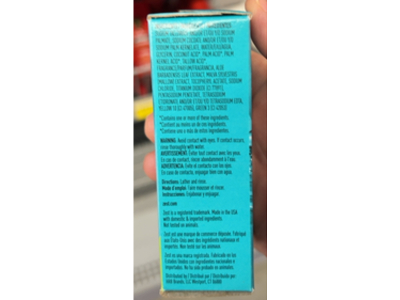 Zest Aqua Deodorant Bar Soap, Vitamin E, 3.2 oz/90 g, 1 Count