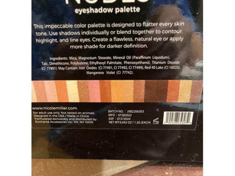 Nicole Miller Eyeshadow Palette, Golden Nudes, 0.042 oz/1.2 g