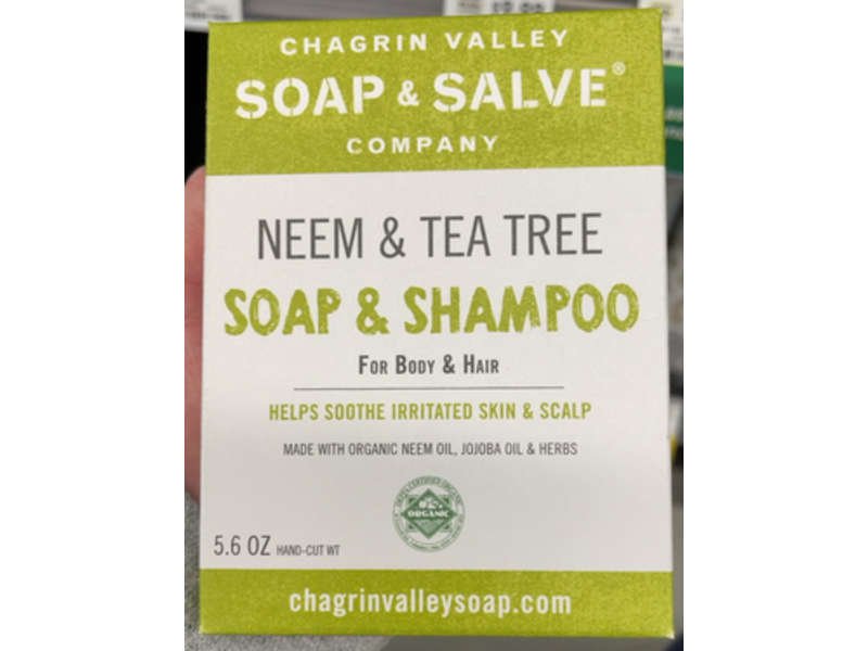 Chagrin Valley Soap & Shampoo Bar, Neem & Tea Tree, 5.6 oz