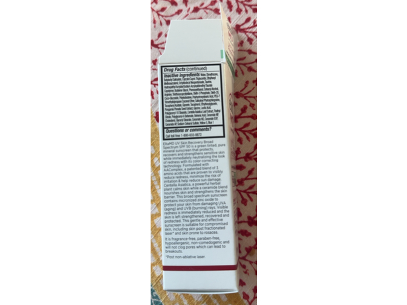 Elta MD UV Skin Recovery Red Color Correcting Face Sunscreen, SPF 50, 1.7 oz/48 g