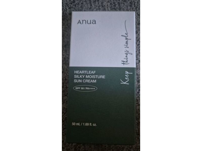 Anua Heartleaf Silky Moisture Sun Cream, SPF 50 PA++++, 1.69 fl oz/50 mL