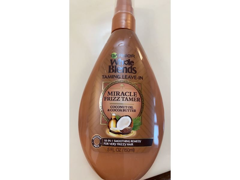 Garnier Whole Blends Taming Leave-In Miracle Frizz Tamer, 5 fl oz/150 ml, Pack Of 2