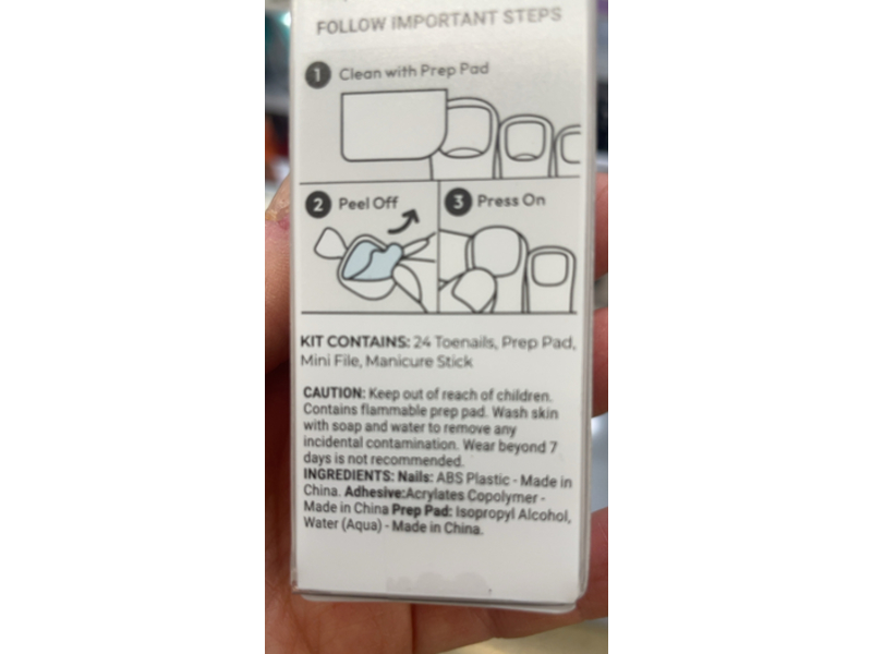 Impress Pedicure Press On Toenails, Angel Vibes, 24 Count