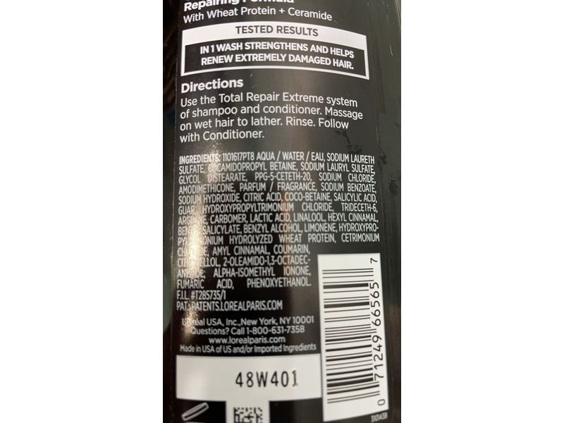 L'Oreal Paris Elvive Total Repair Renewing Shampoo, 13.5 fl oz/399 mL